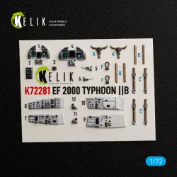 Kelik K72281 1/72 Eeurofighter Typhoon Ef-2000 Interior 3d Decals For Italeri