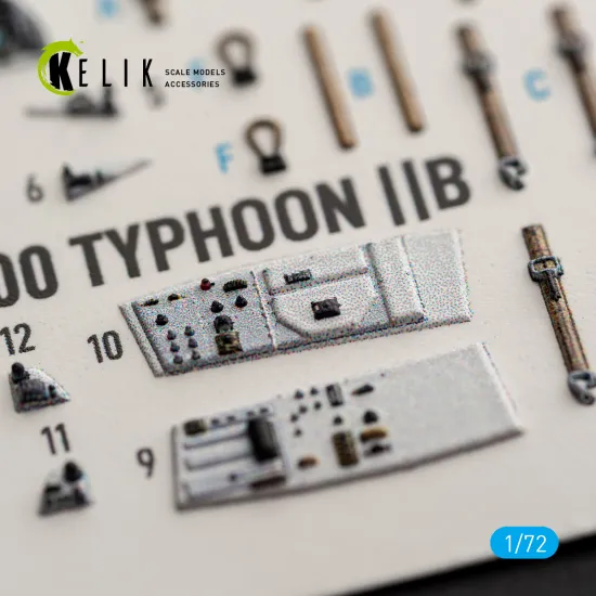 Kelik K72281 1/72 Eeurofighter Typhoon Ef-2000 Interior 3d Decals For Italeri