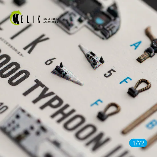 Kelik K72281 1/72 Eeurofighter Typhoon Ef-2000 Interior 3d Decals For Italeri