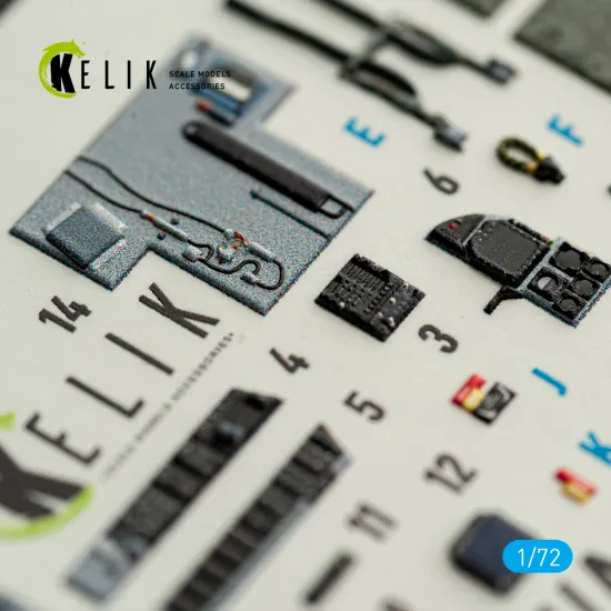 Kelik K72282 1/72 F/A-18c Early Interior 3d Decals For Academy 12411
