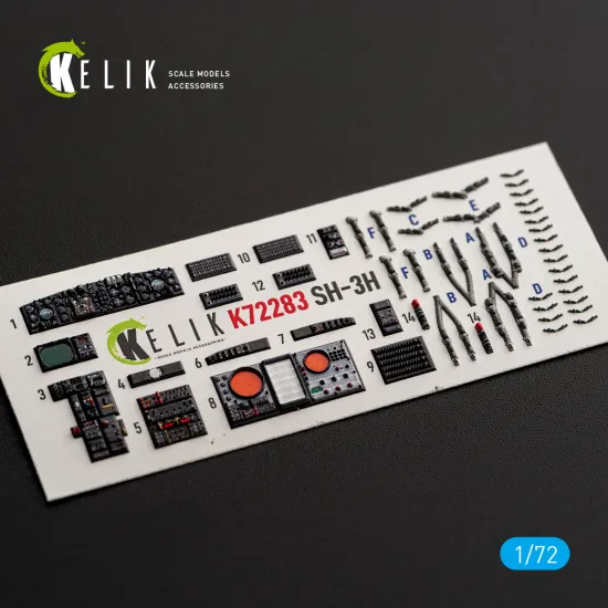 Kelik K72283 1/72 Sh-3h Sea King Interior 3d Decals For Foreart