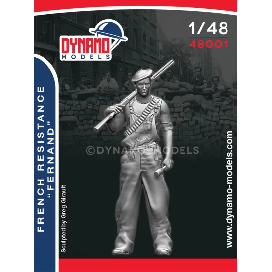 Dynamo Models 48001 1/48 French Resistance Fernand Ww2 3d Printed Resin Kit