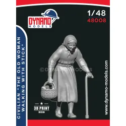 Dynamo Models 48008 1/48 Civilian The Old Woman Walking With Stick 3d Printed Kit