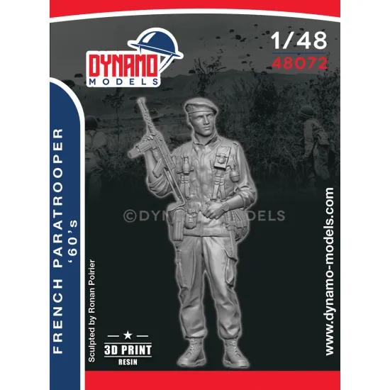 Dynamo Models 48072 1/48 French Paratrooper 1960s 3d Printed Resin Kit