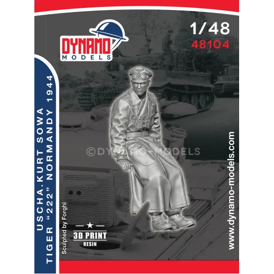 Dynamo Models 48104 1/48 Uscha Kurt Sowa Tiger 222 Crew Normandy 1944 Wss 3d Printed Resin Kit