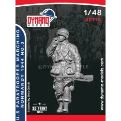 Dynamo Models 48115 1/48 Us Paratrooper Rifleman Marching Normandy 1944 3d Printed Resin Kit