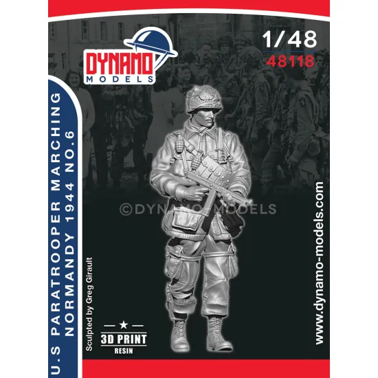 Dynamo Models 48118 1/48 Us Paratrooper Smg Marching Normandy 1944 3d Resin Kit
