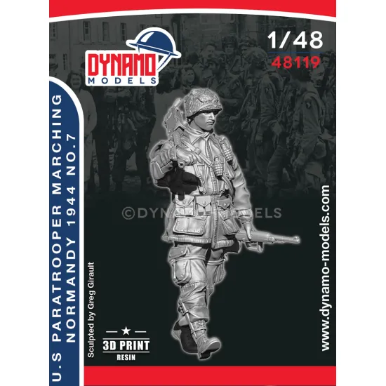 Dynamo Models 48119 1/48 Us Paratrooper Mg Marching Normandy 1944 3d Resin Kit
