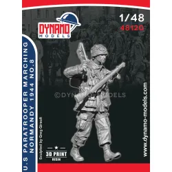 Dynamo Models 48120 1/48 Us Paratrooper Mg Tripod Marching Normandy 1944 3d Resin Kit