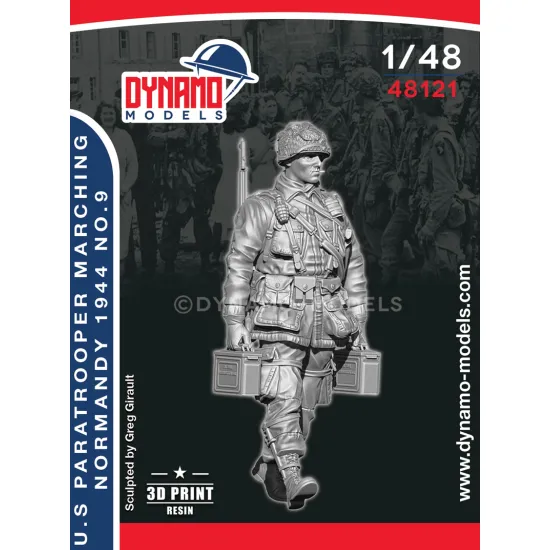 Dynamo Models 48121 1/48 Us Paratrooper Mg Loader Marching Normandy 1944 3d Resin Kit