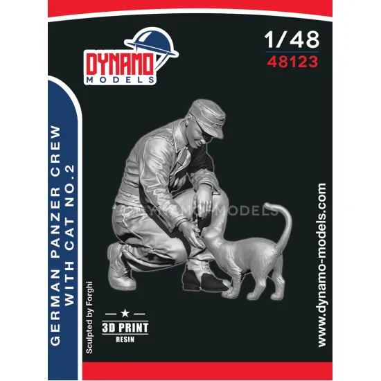 Dynamo Models 48123 1/48 German Panzer Crew With Cat 3d Printed Resin Kit