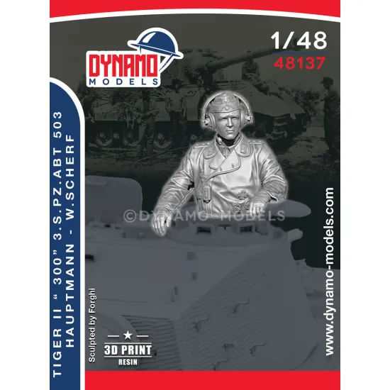 Dynamo Models 48137 1/48 Tiger Ii 300 S.pz.abt 503 Hauptmann Walter Scherf 3d Printed Resin Kit