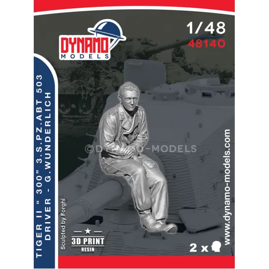 Dynamo Models 48140 1/48 Tiger Ii 300 S.pz.abt 503 Driver G.wunderlich