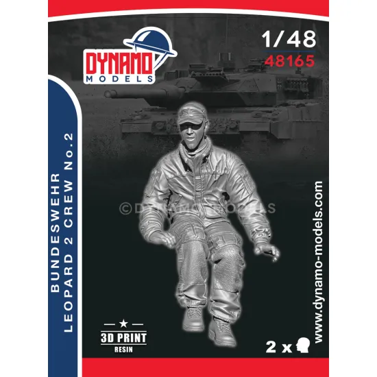 Dynamo Models 48165 1/48 Bundeswehr Leopard 2 Crew 3d Printed Resin Kit