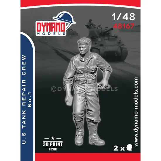 Dynamo Models 48167 1/48 Us Tank Repair Crew 3d Printed Resin Kit