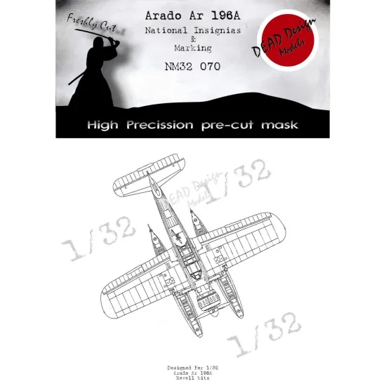 Dead Design Nm32070 1/32 Painting Canopy Mask Ar 196 National Ins For Revell