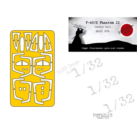 Dead Design Nm32074 1/32 Painting Canopy Mask F-4c/D Phantom Ii For Tamiya