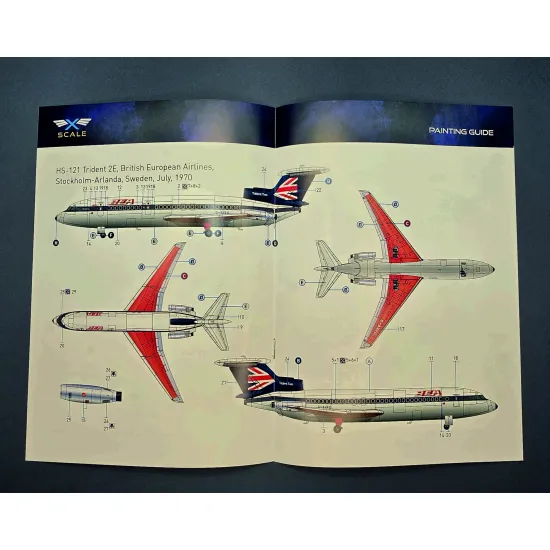 X-scale 144014 1/144 Hs-121 Trident 2e Airliner Plastic Model Kit