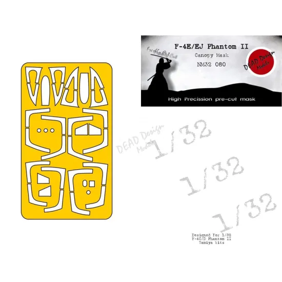 Dead Design Nm32080 1/32 Painting Canopy Mask F-4e/Ej Phantom Ii For Tamiya