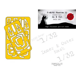 Dead Design Nm32081 1/32 Painting Canopy Mask F-4e/Ej Phantom Ii In And Out For Tamiya