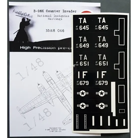 Dead Design Nm48046 1/48 Painting Mask B-26k Invader National Insignias And Markings For Icm