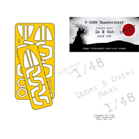 Dead Design Nm48180 1/48 Painting Canopy Mask F-105g Thunderchief In And Out For Hobby Boss