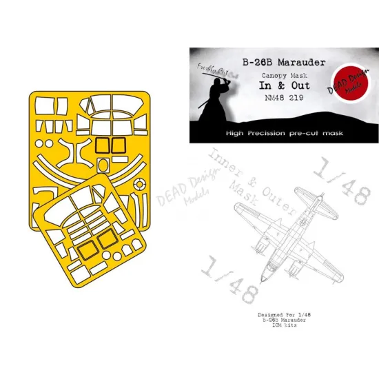 Dead Design Nm48219 1/48 Painting Canopy Mask B-26b Marauder In And Out For Icm