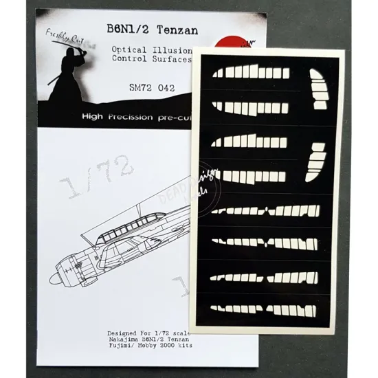 Dead Design Sm72042 1/72 Set Of Spray Mask B6n Tenzan Control Surfaces Fujimi
