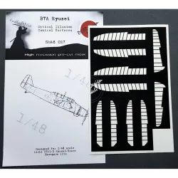 Dead Design Sm48027 1/48 Set Of Spray Mask B7a Ruysei Control Surfaces Hasegawa