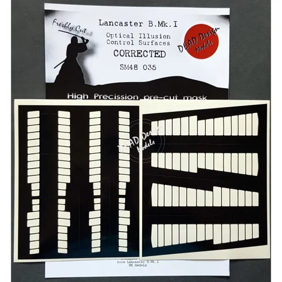 Dead Design Sm48035 1/48 Set Of Spray Mask Lancaster B.mk.i Control Surfaces Hk Models