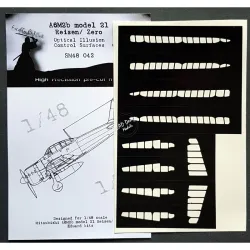 Dead Design Sm48042 1/48 Set Of Spray Mask A6m2a Reisen Control Surfaces Eduard