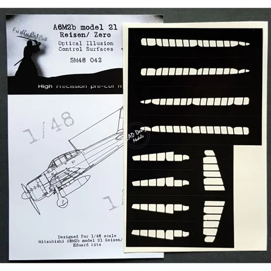 Dead Design Sm48042 1/48 Set Of Spray Mask A6m2a Reisen Control Surfaces Eduard