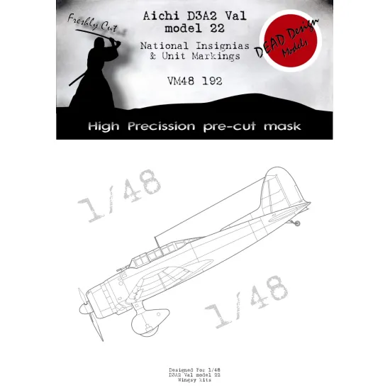 Dead Design Vm48192 1/48 Painting Mask D3a2 Val Nat Insignias For Wingsy Kits