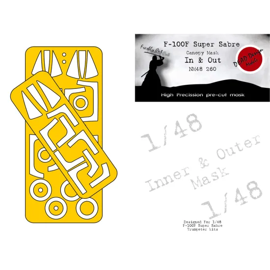 Dead Design Nm48260 1/48 Painting Mask F-100f Super Sabre In And Out For Trumpeter
