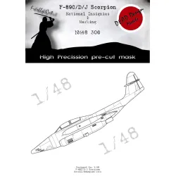 Dead Design Nm48306 1/48 Painting Mask F-89 Scorpion Insignias For Revell