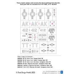 Dead Design Nm48320 1/48 Painting Mask A-1h/J Skyraider Insignias For Tamiya