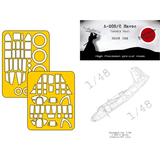 Dead Design Nm48366 1/48 Painting Canopy Mask A-20b/C Boston For Italeri