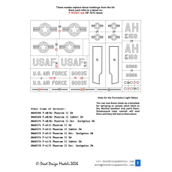 Dead Design Nm48382 1/48 Painting Mask R/F-101a/C Nat Insignias For Voodoo Kitty Hawk