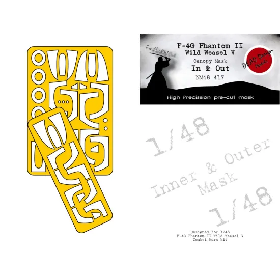 Dead Design Nm48416 1/48 Painting Canopy Mask F-4g Phantom Ii Wild Weasel V In And Out For Zoukei Mura