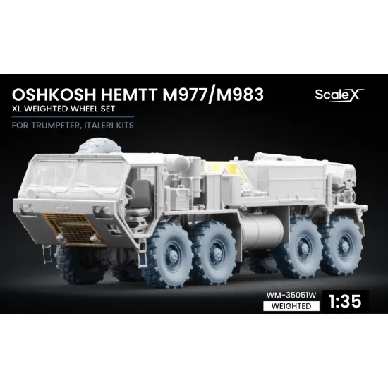 Scalex Wm-35051w 1/35 Oshkosh Hemtt M977/M983 Xl Weighted Wheel Set Trumpeter Italeri