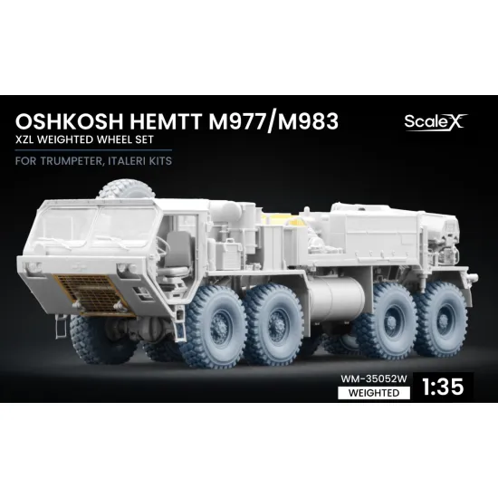 Scalex Wm-35052w 1/35 Oshkosh Hemtt M977/M983 Xl Weighted Wheel Set Trumpeter Italeri