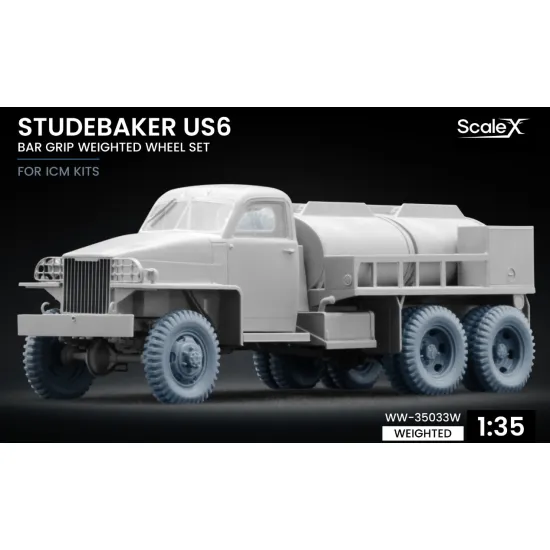 Scalex Ww-35033w 1/35 Studebaker Us6 Bar Grip Weighted Wheel Set Icm