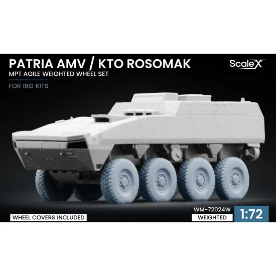 Scalex Wm-72024w 1/72 Patria Amv / Kto Rosomak Mpt Agile Weighted Wheel Set Ibg