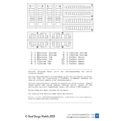 Dead Design Sm48048 1/48 Set Of Spray Mask B-25j Control Surfaces For Hk Models