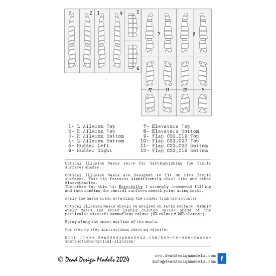 Dead Design Sm32025 1/32 Set Of Spray Mask B5n Kate Control Surfaces For Border