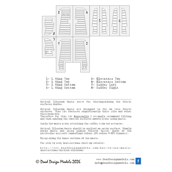 Dead Design Sm32042 1/32 Set Of Spray Mask F4u-1d Corsair For Tamiya
