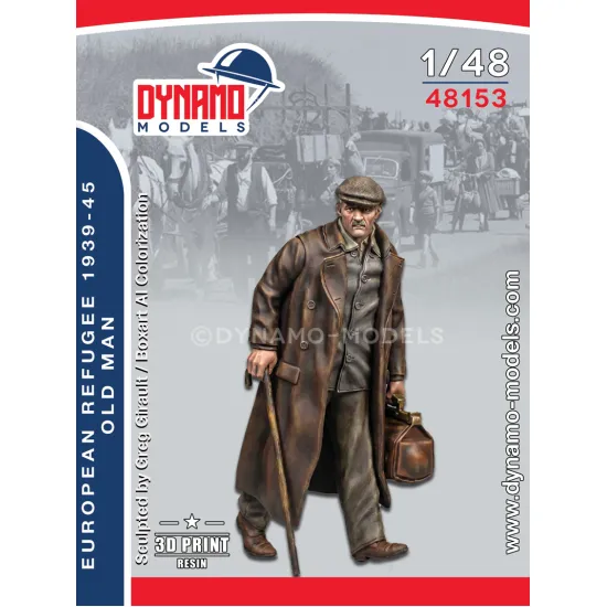 Dynamo Models 48153 1/48 Civilian Refugee Man 3d Printed Resin Kit