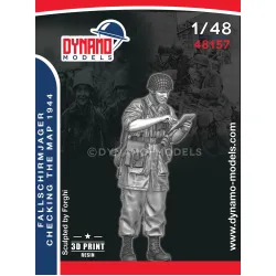 Dynamo Models 48157 1/48 Fallschirmjager Checking The Map Normandy 1944 3d Printed Resin Kit