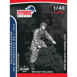 Dynamo Models 48158 1/48 Fallschirmjager On Motorcycle Normandy 1944 3d Printed Resin Kit