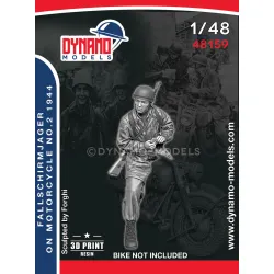 Dynamo Models 48159 1/48 Fallschirmjager On Motorcycle Normandy 1944 3d Printed Resin Kit